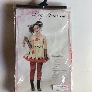 Leg Avenue Voodoo Doll Halloween Costume in Cream and Red. NEW OLD STOCK. SZ Sm